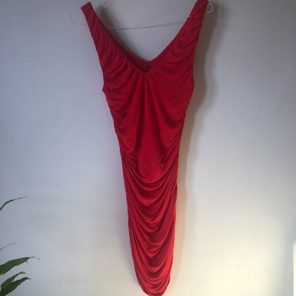 ❤️Terranova Sleeveless Red Ruched Dress V-neck Size M